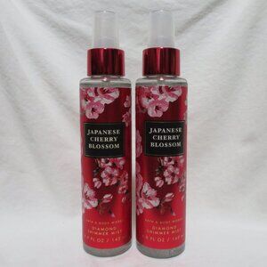 JAPANESE CHERRY BLOSSOM Bath & Body Works Diamond Shimmer Mist 4.9 fl oz x 2